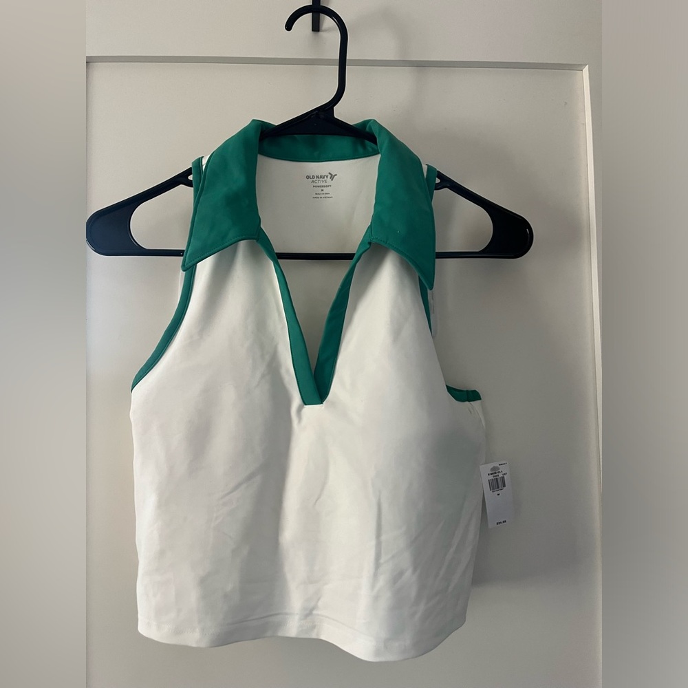 Fitted PowerSoft Sleeveless Cropped Polo for Women